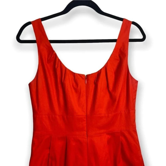 J. Crew Factory Suiting Pleated Dress with Pockets - 36740 CER Orange - Picture 4 of 11